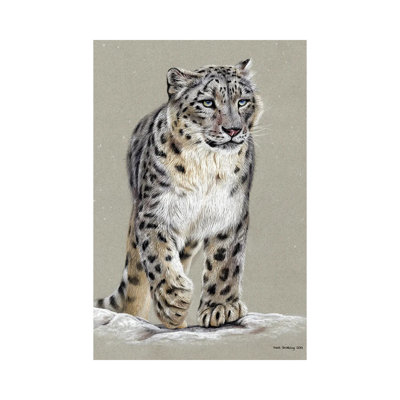 Dessin pastel léopard des neiges