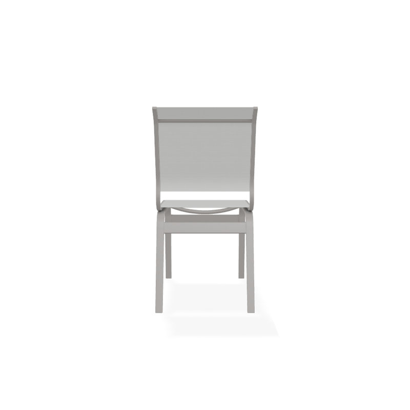 Chaise d'appoint de salle à manger Hiraku, Blanc 6D Sunbrella®, Gris chaleureux texturé