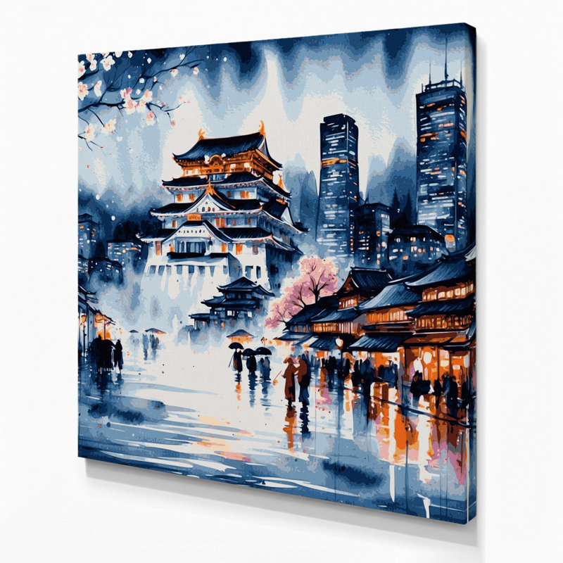 Art mural sur toile, villes, Osaka, Japon, H 32 po x l 32 po