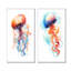 Orange et bleu méduse Jive I - ensemble d'art mural sur toile méduse-102577754-102577756