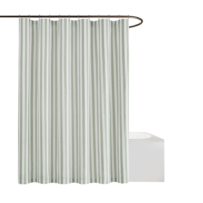  Rideau de douche Levi, Blanc / sauge