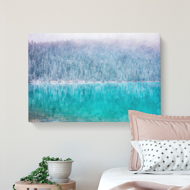 Sketch Of Lake Louise Painting - Wrapped Canvas Print, 50cm H x 76cm W x 3cm D