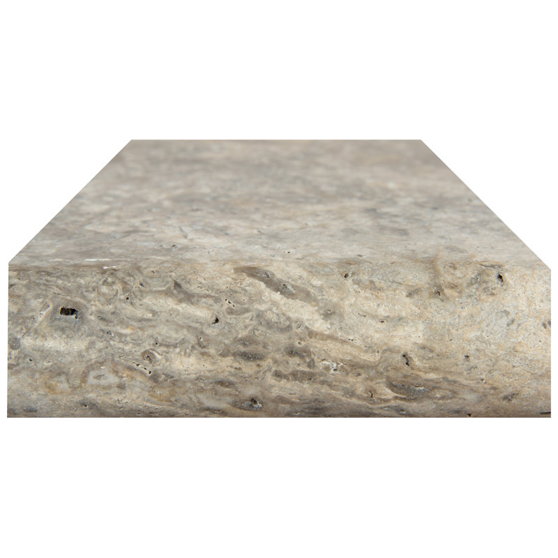 Marzana Sterling 12 in. x 24 in. x 2 in. Honed Unfilled Travertine Pool Coping (2 sq. ft./unit, 1 Piece)