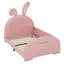 Lit princesse simple tapissier en forme de lapin avec plateforme et tête de lit-225044812