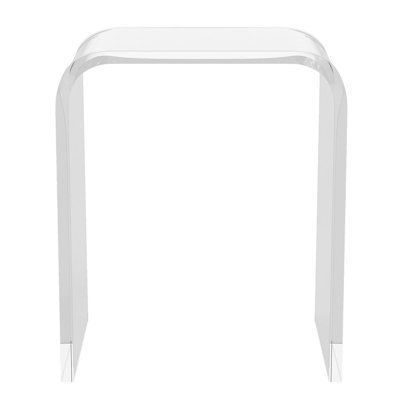 Acrylic End Table, Contemporary Square Nightstand and Side Table, Clear Lucite Coffee Table with Waterfall Edges for Small Living Room, Bathroom, Bedroom and Office