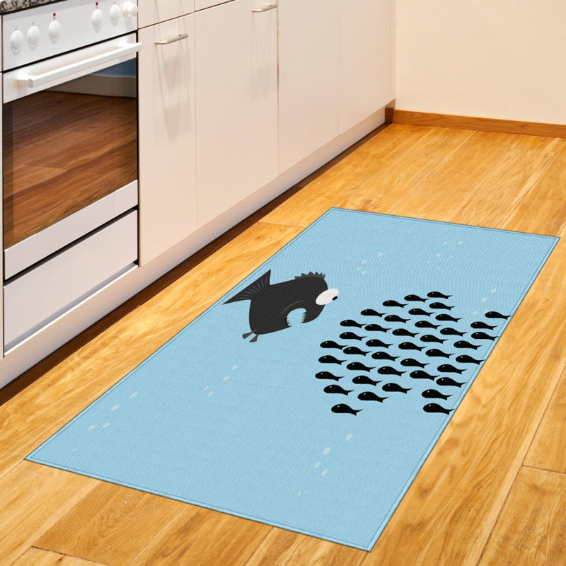 Fish High Density Long Fiber Poly Threads Decorative Area Rug Carpet, Rectangle 2'7" x 5'