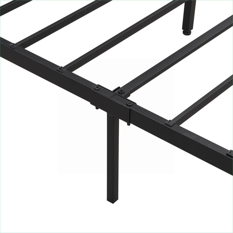 Grand lit plateforme en bois aggloméré noir et brun grand format avec charge et rangement intégrés pour la chambre à coucher