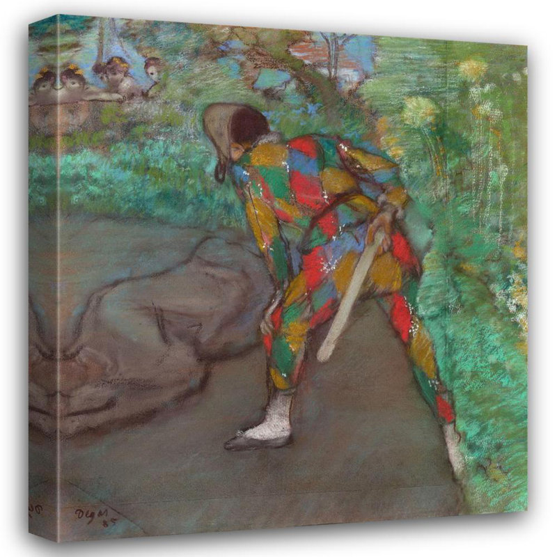 "Harlequin" par Edgar Degas - Art mural sur toile tendue avec châssis, H 18 po x l 14 po