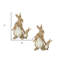 Ensemble de deux figurines de lapin en polyrésine brun et blanc de 7 po