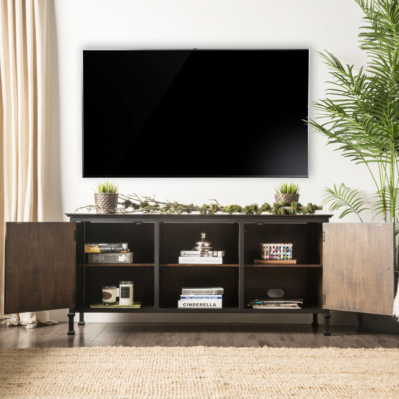 Meuble télé Berinda, Chêne vieilli moyen / noir, L 60 po