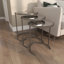 Ensemble de tables d'appoint en métal avec plateau en verre et miroir Oakengates-2063263799