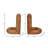 Casual Decorative Looped Book Ends for Desk and Home Decor - Modern Wood Bookend for Shelf Styling and Bookshelf Display - Set of 2, 7"-114525255