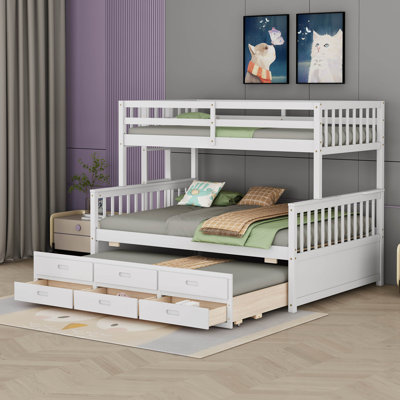 Katrine Twin-Over-Full Bunk Bed with Twin size Trundle