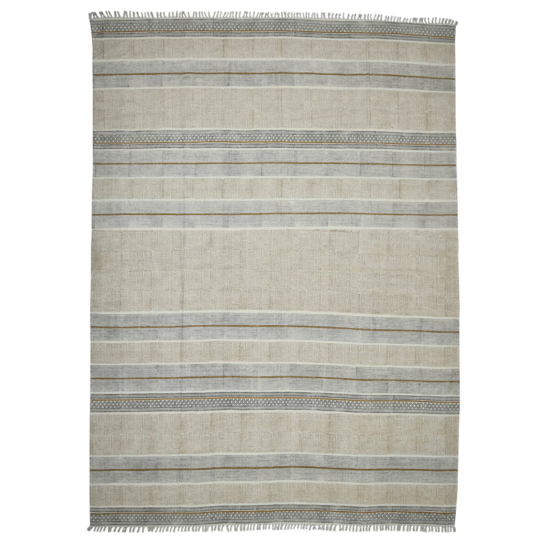 Tapis en coton tissé à plat à la main Briel, Rectangle 2 pi x 3 pi