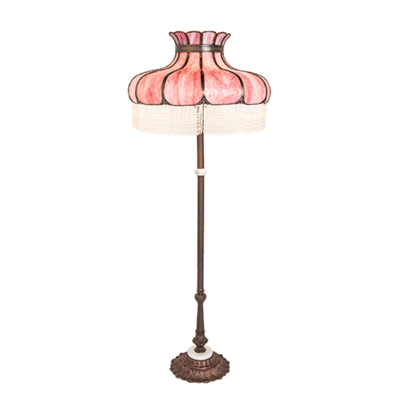 Frederick Floor Lamp, White/Pink/Brass