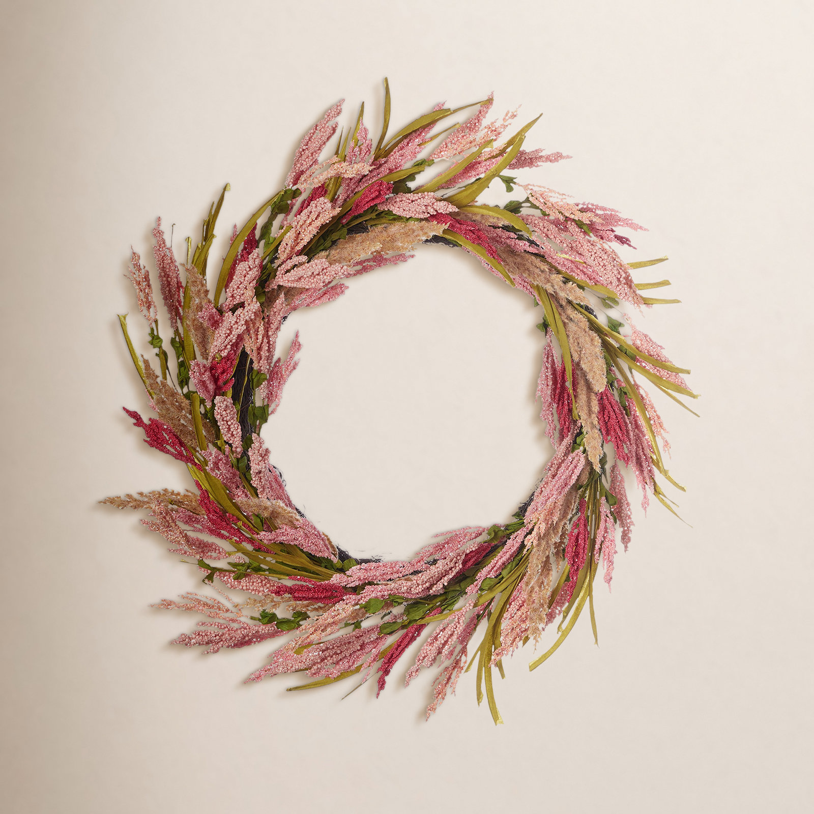 26" Faux Coralie and Astilbe Front Door Summer Wreath