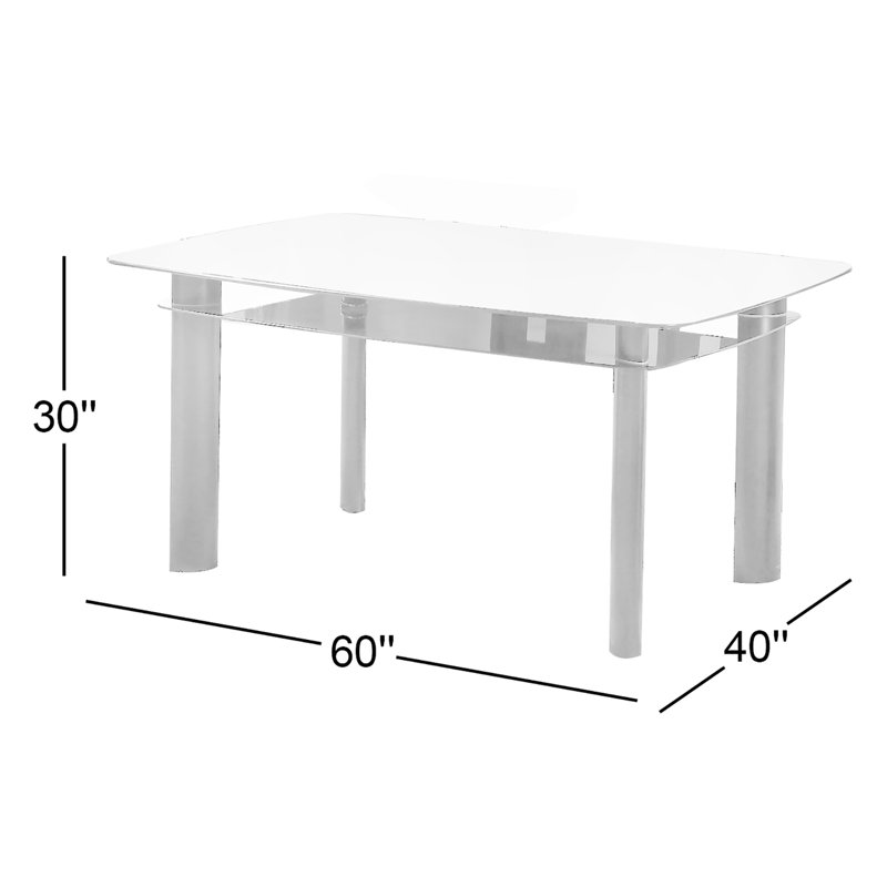 Table de salle à manger Pemberton Heights, Transparent / bordure noire, Noir