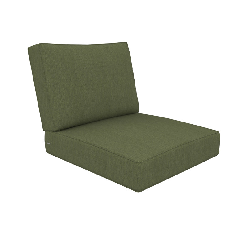 Sunbrella® Outdoor Deep Seating Louge Chair Cushion, 23" W x 25" D, Canvas Fern