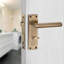 Golden Grace 1 Pair Victorian Straight T-Bar Bathroom Door Handle Antique Brass Metal Mortise Lock Set with Fixing Screws - 150mm x 40mm
