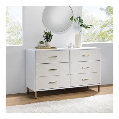 Commode blanche à 6 tiroirs