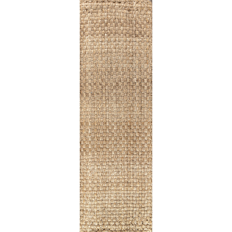 Ehlers Hand Woven Boucle Chunky Jute Natural Rug, Runner 2'2" x 8'