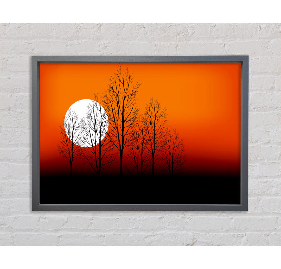 Orange Sunset Trees - Einzelne Bilderrahmen Kunstdrucke auf Leinwand