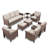 Coady 7-9 Person Outdoor Courtyard Wicker Family Conversation Set Group With 4 Armchairs-96850861-96850850
