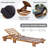Outdoor Patio Chaise Lounge, Adjustable Recliner With Headrest And Retractable Side Tray For Terrace, Poolside, Garden, And Beach-1455966425