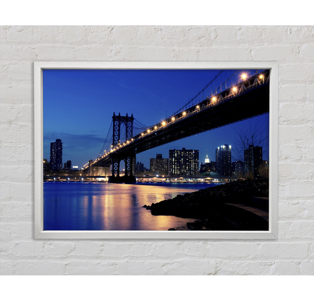 Brooklyn Bridge Peach Glow - Einzelner Bilderrahmen Kunstdrucke auf Leinwand