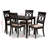Ingaret 5-Pc Rubberwood Solid Wood Dining Set in Sand/Brown Finish, 38.6'' H X 17.9'' W X 22'' D-271713073-297798207