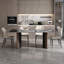Table de salle à manger rectangulaire en microlite noir avec alliage d'aluminium pour la salle à manger / cuisine-1762367722