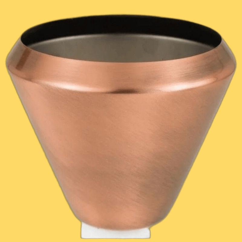 Luminaire sur rail Cal Lighting PAR30 avec abat-jour en cuivre, puissance maximale 75 W, diamètre 11,4 cm, hauteur 6,4 cm