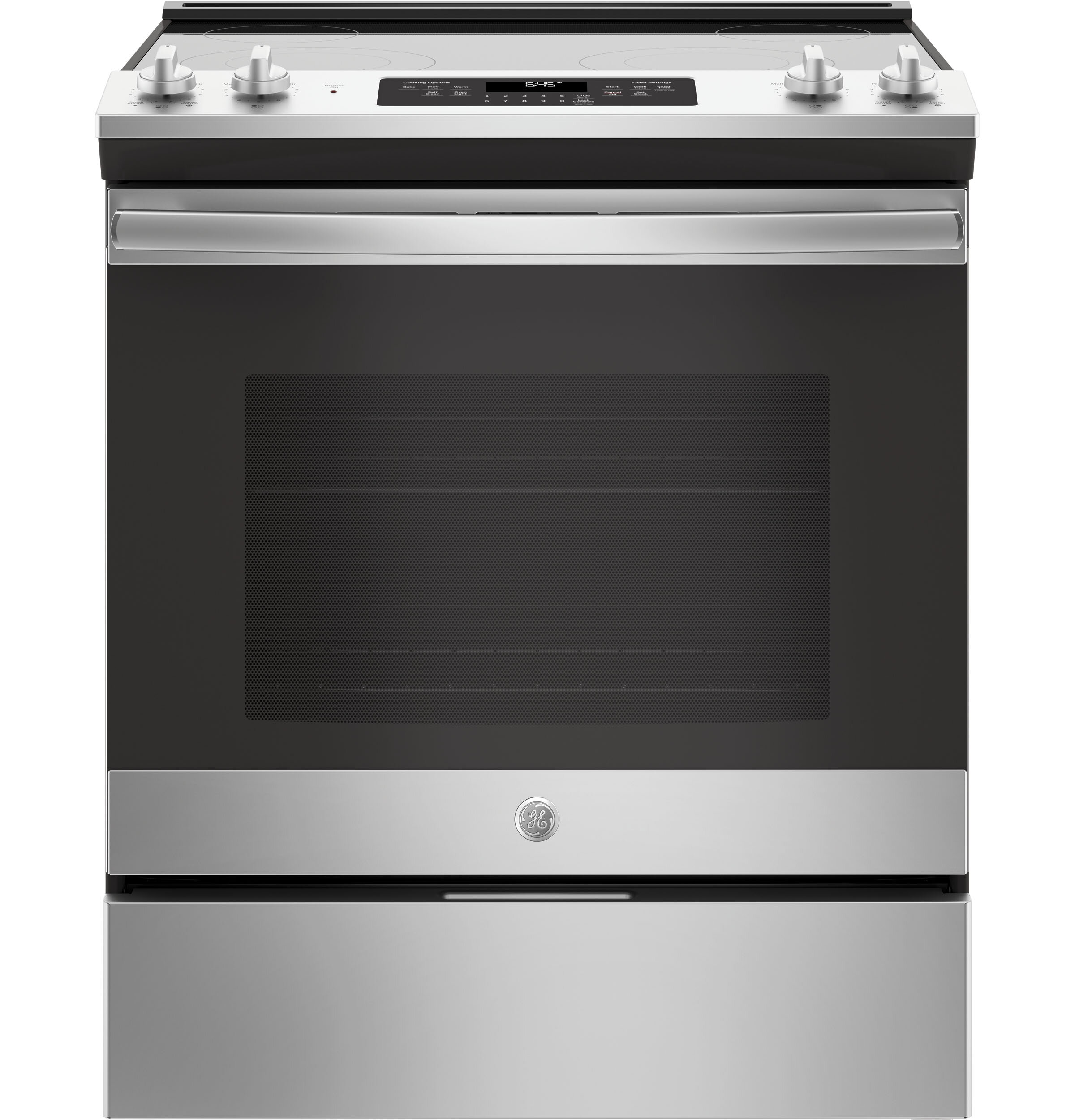 GE 30-in Glass Top 5 Elements 5.3-cu ft Self-Cleaning Air Fry Convection  Oven Slide-in Smart Electric Range (Slate)