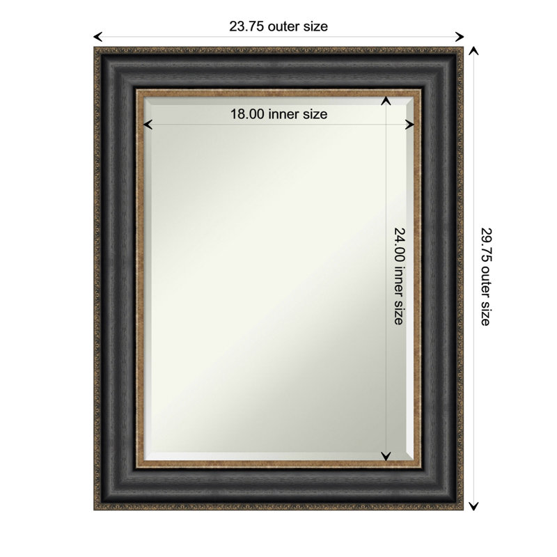 Miroir de salle de bain biseauté Pappas, 29,75 po x 23,75 po