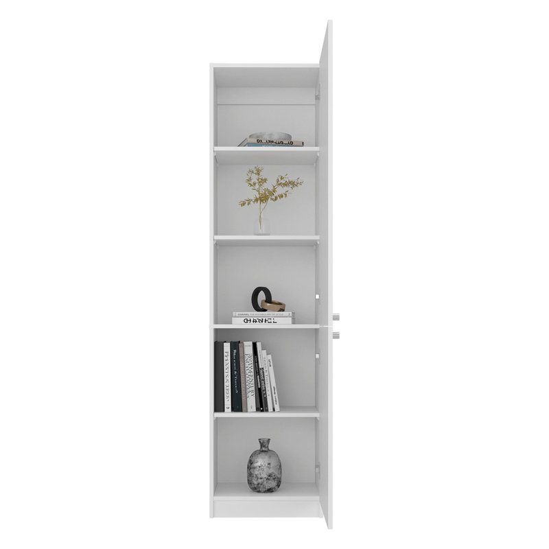 Armoire de rangement blanche à 5 tablettes, Blanc
