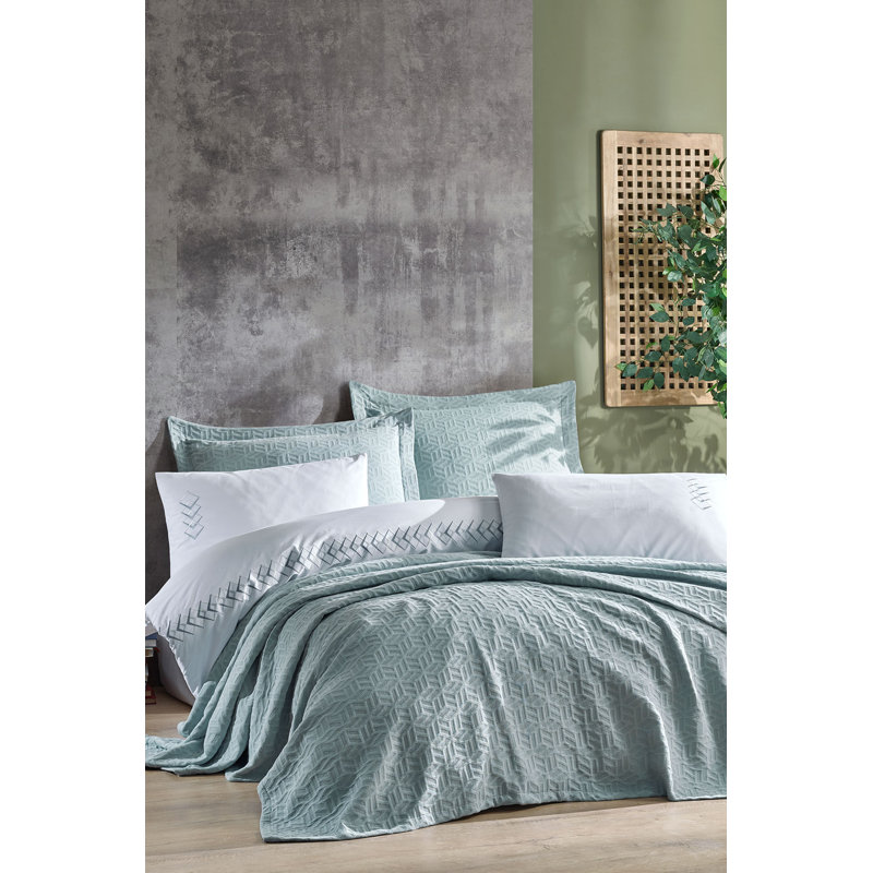 Ensemble de housse de couette 100% coton 6 pièces Rochdale, Menthe
