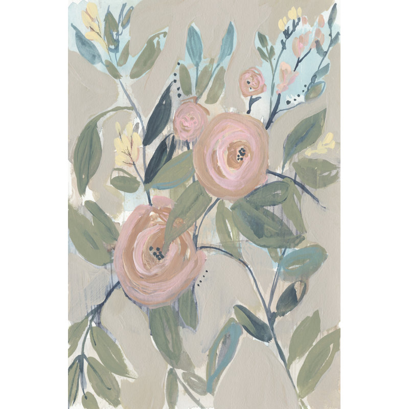 Laurel's Posies I by Jennifer Goldberger - Wrapped Canvas Art Prints, 46cm H x 30cm W