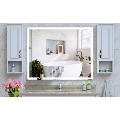 Large Led Bathroom Mirror 32X40 - Wall Mount, Fog, Touch Switch, Energy Lights Inch Stylish Appearance