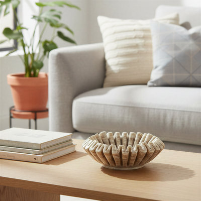 Blakeney Round Marble Pleated Dish