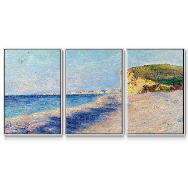 Pourville, près de Dieppe, 1882 3 pièces, H 40 po x l 78 po x P 2 po, Blanc
