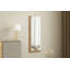 Miroir mural moderne 15,7 x 47,2 x 0,9 pouces, blanc et noyer | Fabrication 100% bois aggloméré, conception écologique Flotale-E | Un ajout peu encombrant et élégant pour la décoration intérieure, parfait pour toute pièce moderne-1256501683
