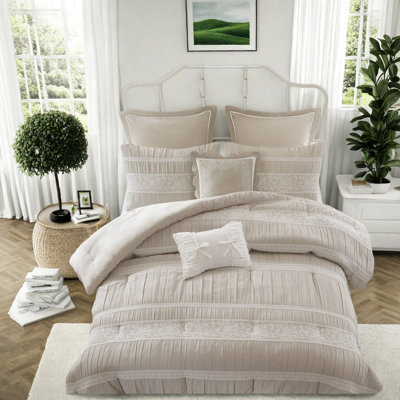 Ensemble de literie en jacquard romantique, édredon en polyester grand, style chalet chic