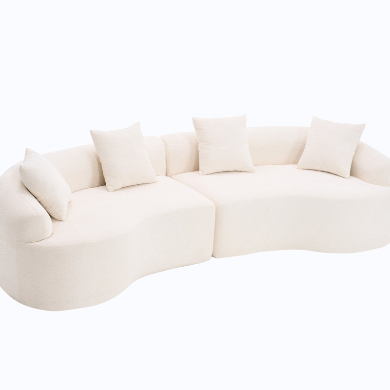 Salon 4 blanc - revêtement en chenille, éponge 30D, dureté 60, pas besoin d'assemblage