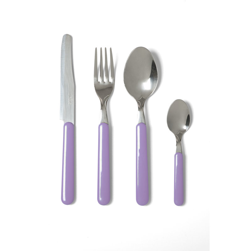 Passione Colore Fashion 24-Piece Cutlery Set, Lilac