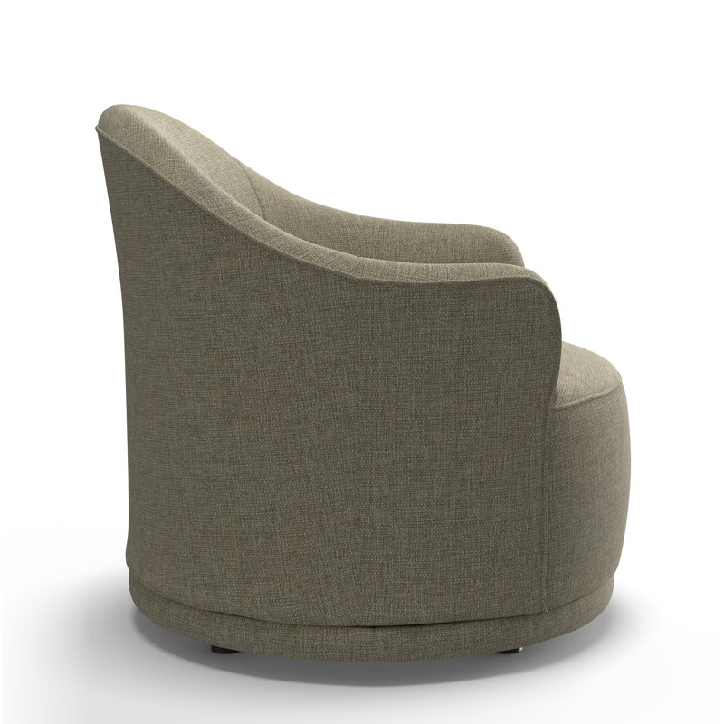 Fauteuil demi-tonneau Rumi, Lin tissé de paniers performant