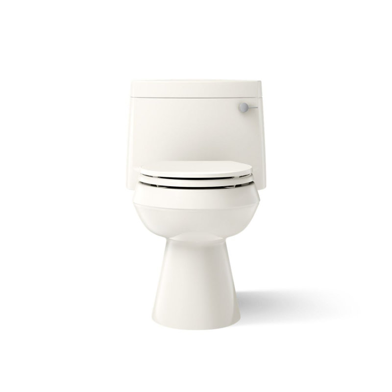 Cimarron 1.28 GPF Water Efficient Elongated One-Piece toilet (Seat Included), Biscuit, Right-Hand