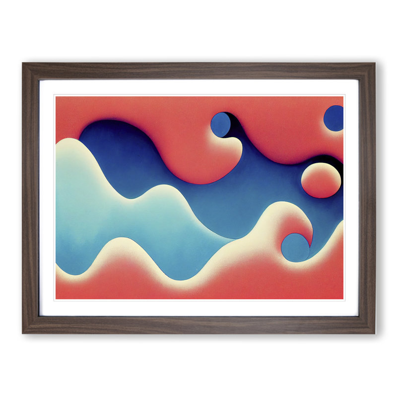XH1022-7325X Rare Abstract - Single Picture Frame Print, 34cm H x 46cm W x 2cm D, Walnut Framed