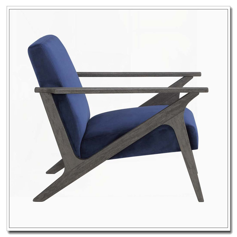Chaise d'appoint en velours de style rétro avec cadre gris antique