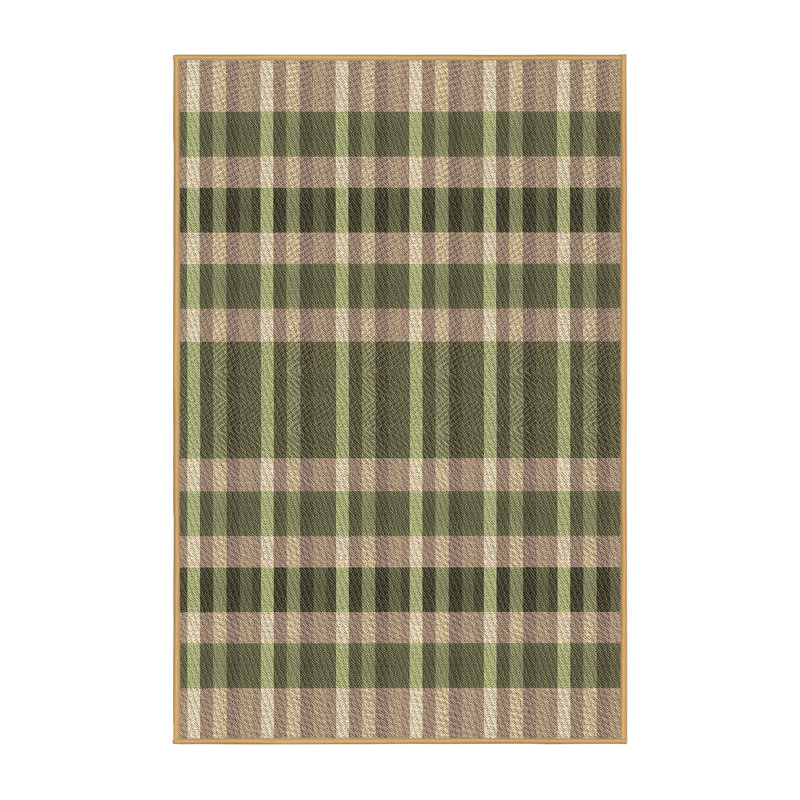 Tapis brun en laine à carreaux Grier, Rectangle 2 pi x 3 pi