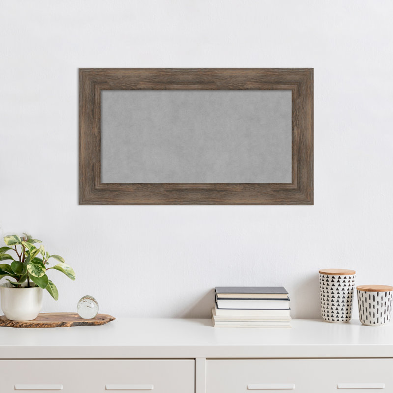 Tableau magnétique encadré en bois dur moka, H 17 po x l 29 po